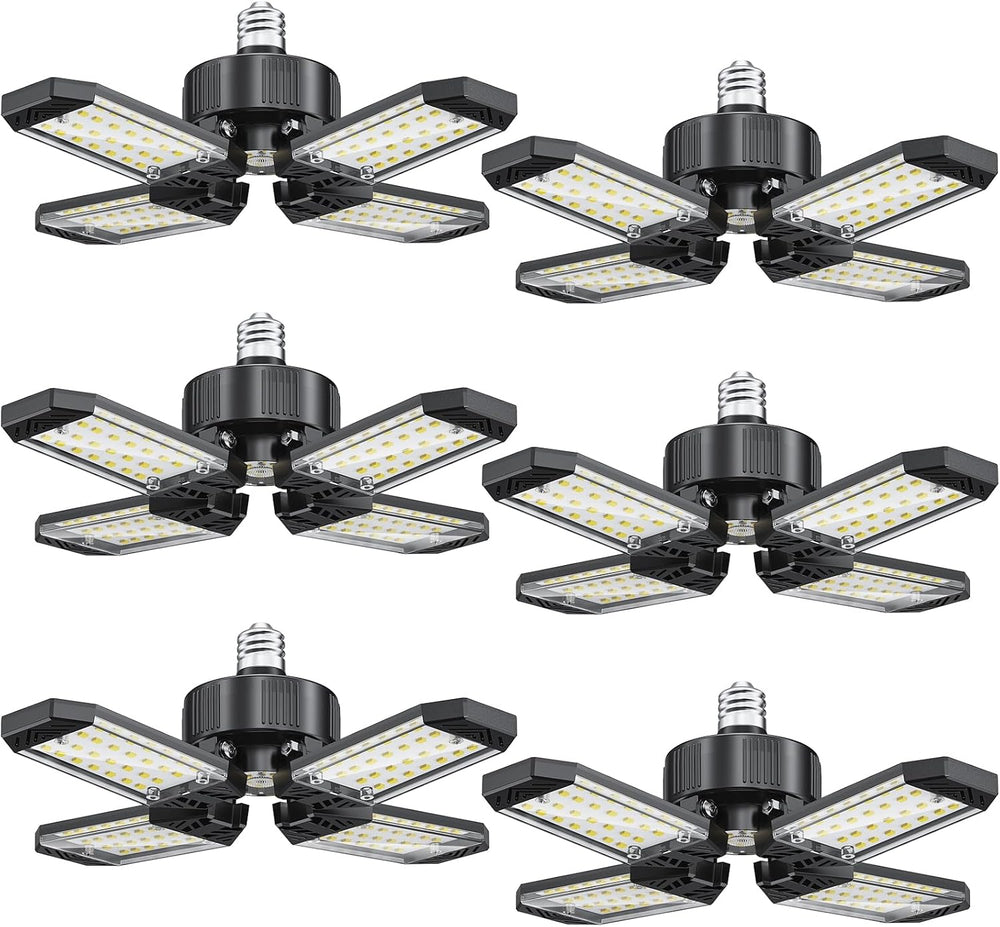LED Garage Lights 6 Pack - 120W Garage Lights Ceiling LED 12000LM with 4+1 Ad...