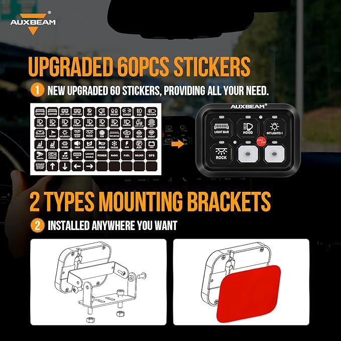 Auxbeam 6 Gang Switch Panel BC60 Universal Circuit Control Relay System