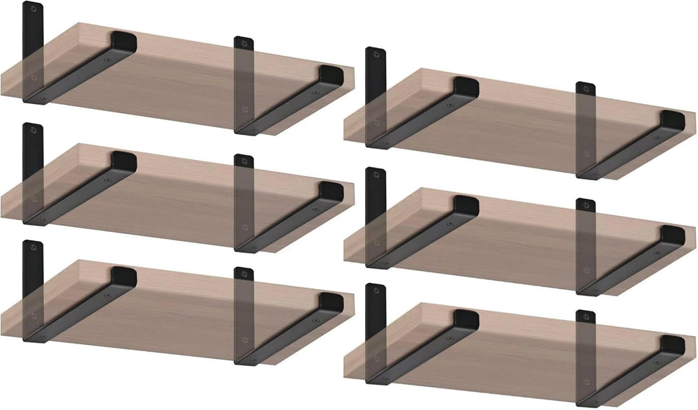 12 Pack - 5.5" L x 4" H x 1.5" W J Lip Shelf Brackets Rustic F...
