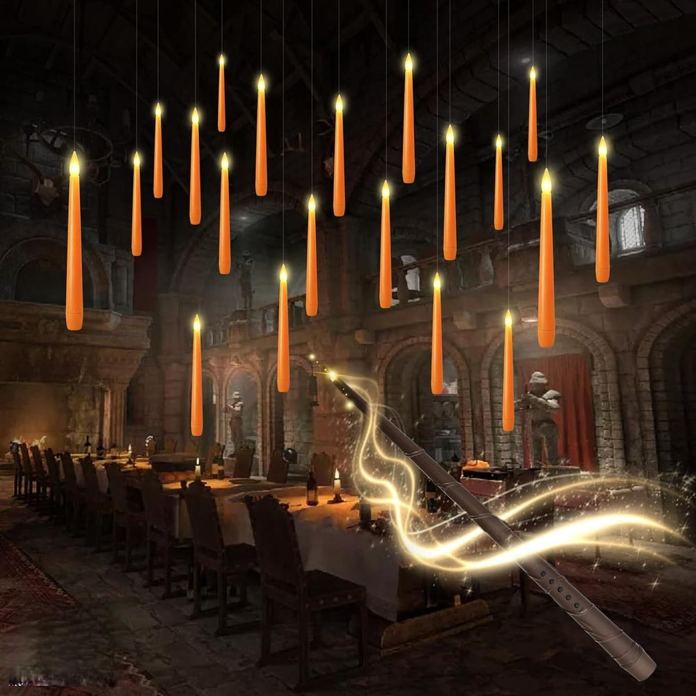 kakoya Flameless Floating Candles with Wand๏ผ20 Pcs Magic LED Hanging Taper Ca...