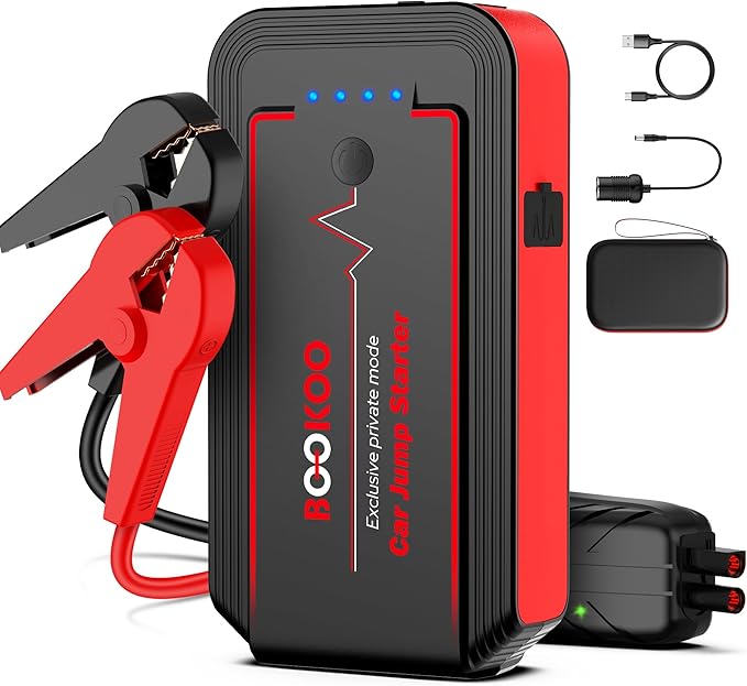 Jump Starter 3000A, BOOKOO Car Battery Jumper Starter Portable, 12V Jump Start