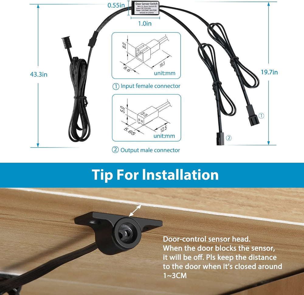 Litever LED Safe Lighting Kit Plug in. Door Control Activated. 5000K