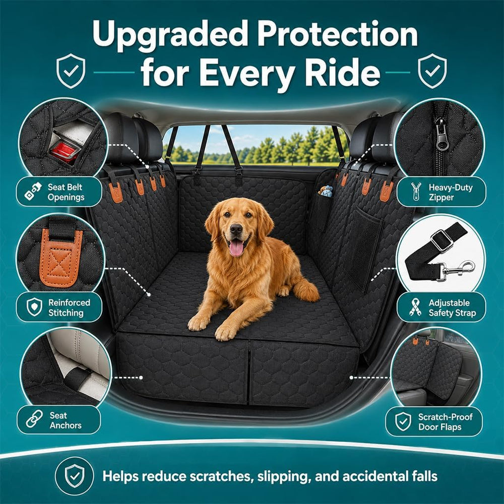 Wiggle&ruff Premium Dog Car Seat Cover for Back Seat - Waterproof Dog Car...