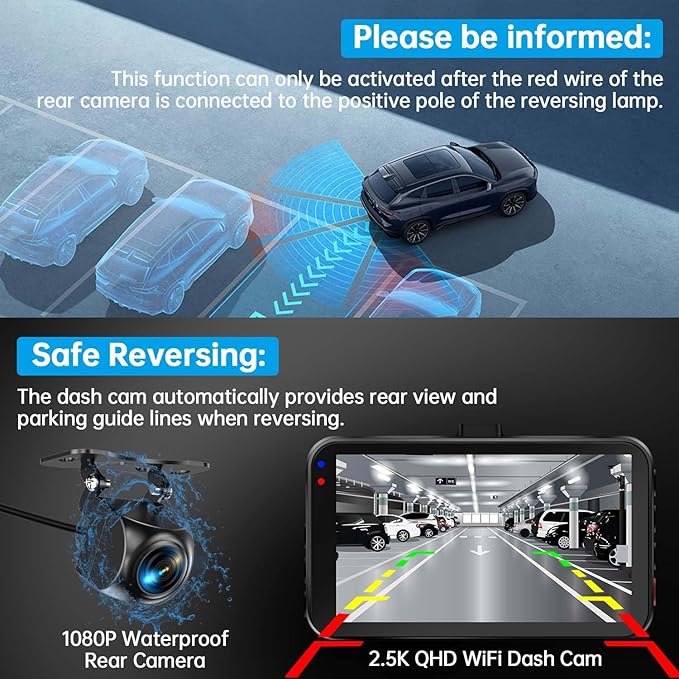Dash Cam Front and Rear, Dash Camera