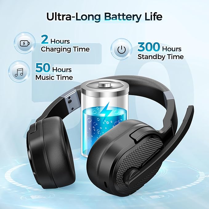 Trucker Bluetooth Headset with Dongle, Wireless Headsets with Noise Cancelling