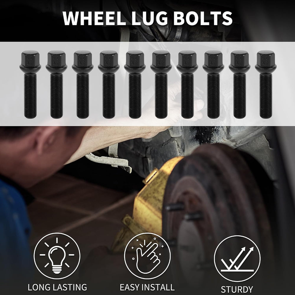 M14x1.5mm Ball Seat Wheel Lug Bolt for Volkswagen 19mm Hex 50mm Shank Length ...