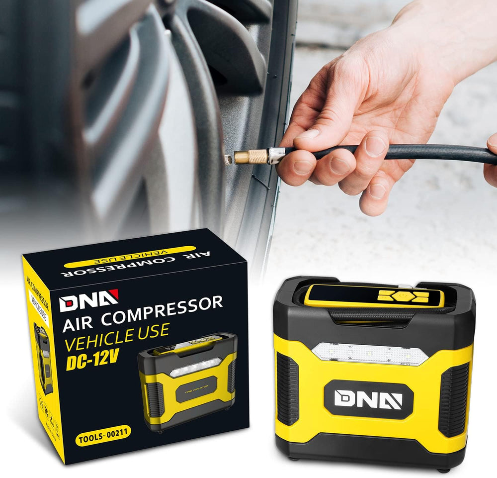 DNA MOTORING TOOLS-00211 Yellow 12V DC Digital Tire Inflator Portable Air Co...