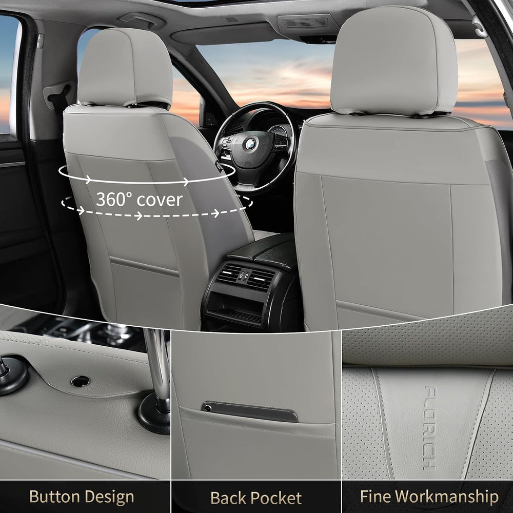 Car Seat Covers Full Set Leather Seat Cover for Cars Full Coverage Seat Cover...