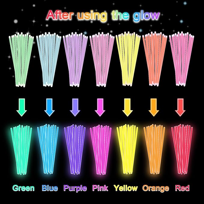 Halloween Glow Sticks Bulk Party Pack- Ultra Bright 500pk Glow in the Dark Pa...