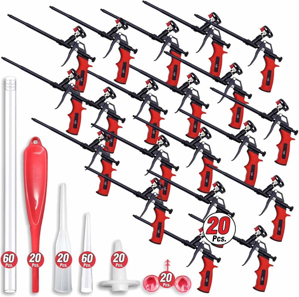 Professional Expanding Foam Spray Gun, 20 Insulation Guns + 180 Extenders