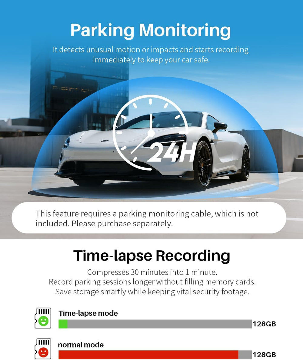 KAWA Tiny Dash Cam, Voice Control & WiFi 2K Mini Camera for Car