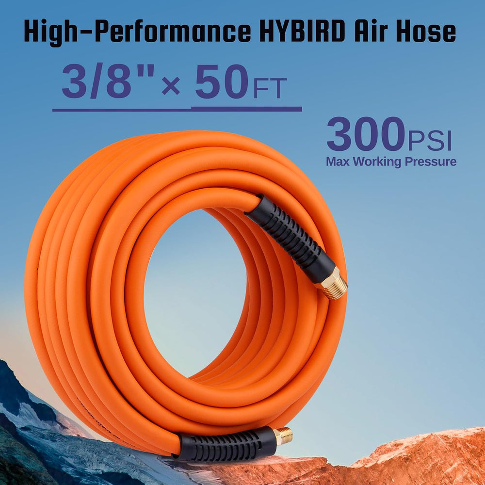 Truck Tire Inflator Kit, 3/8” x 50FT Hybrid Air Hose with 1/4" Chuck and...