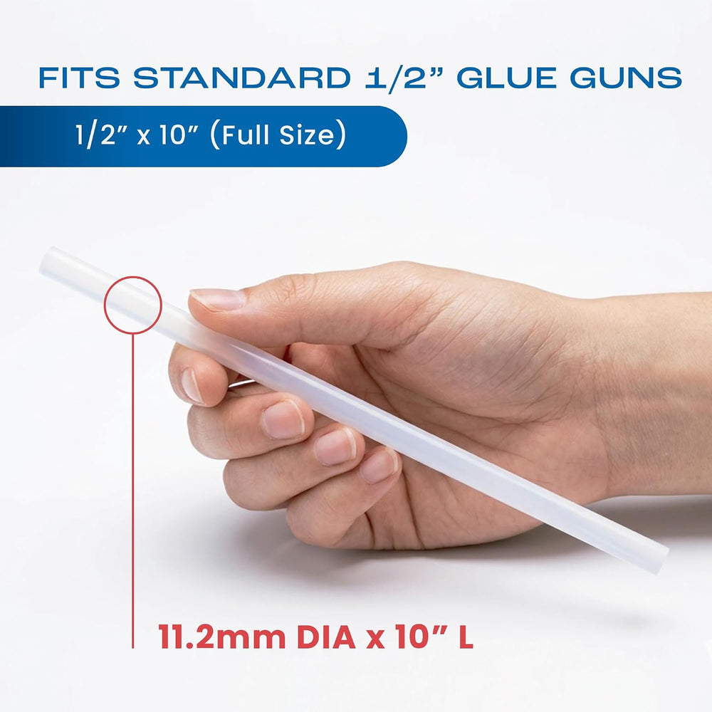 ASA Clear Hot Glue Sticks 7/16" x 10", High Temp, 25 lb Box, 483 Ct