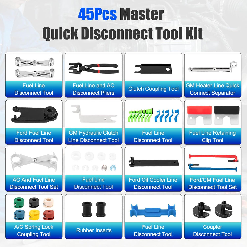 45PCS Fuel Line Disconnect Tool Set, Quick Disconnect Remover Kit