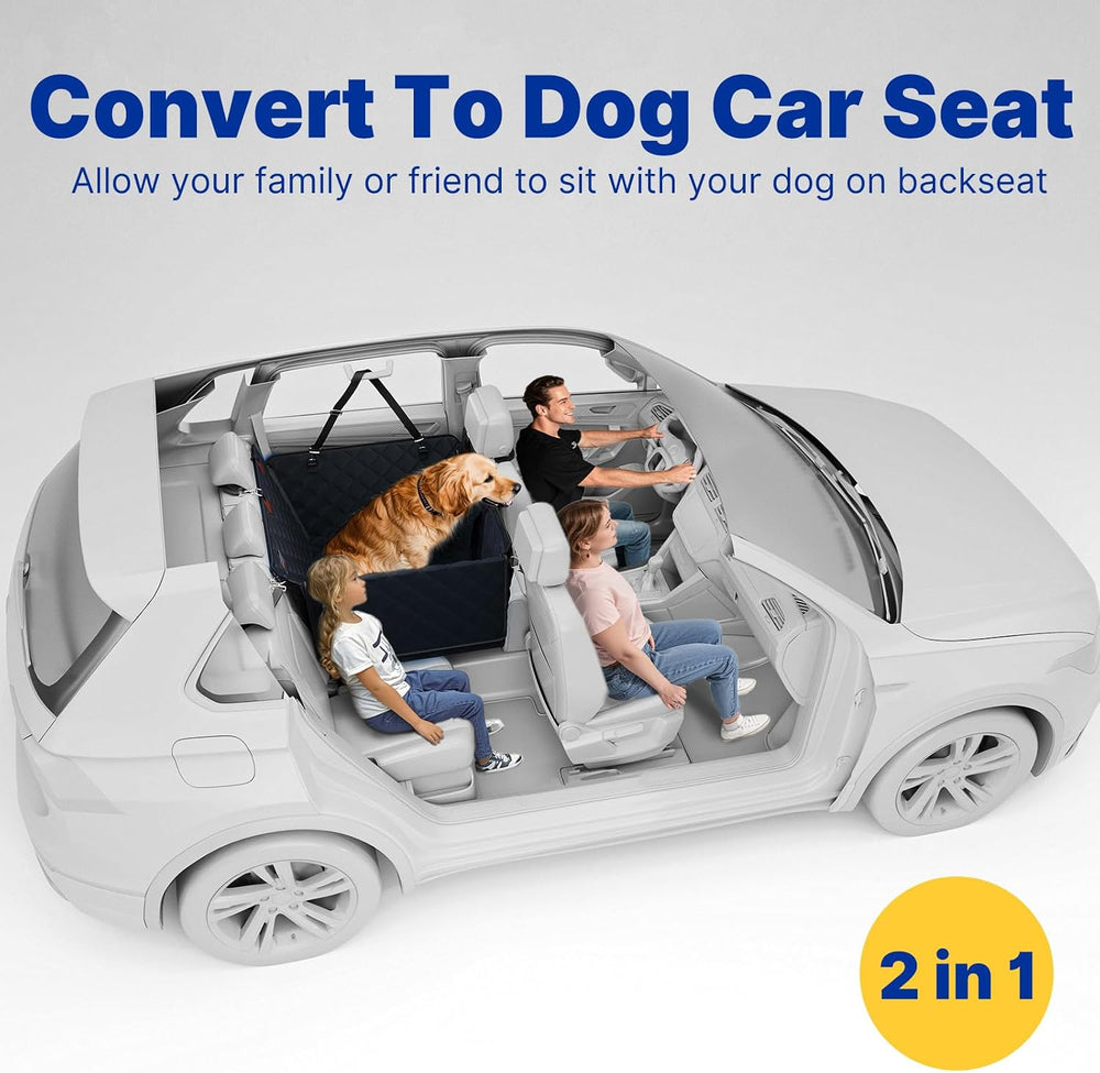 Convertible Back Seat Extender for Dogs, Foldable 400lbs Hard Bottom Dog Car ...