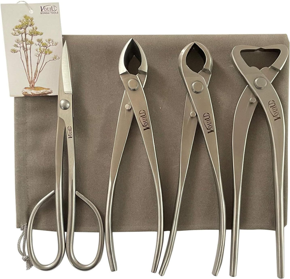 Vouiu 4-Piece Bonsai Tool Set,Concave Cutter,Knob Cutter,Trunk Splitter,Bonsa...
