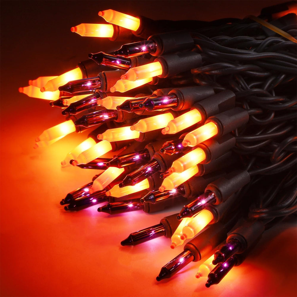 LJLNION 3 Sets Halloween Lights, 29ft 150 Count Black Wire Fairy Mini Lights,...