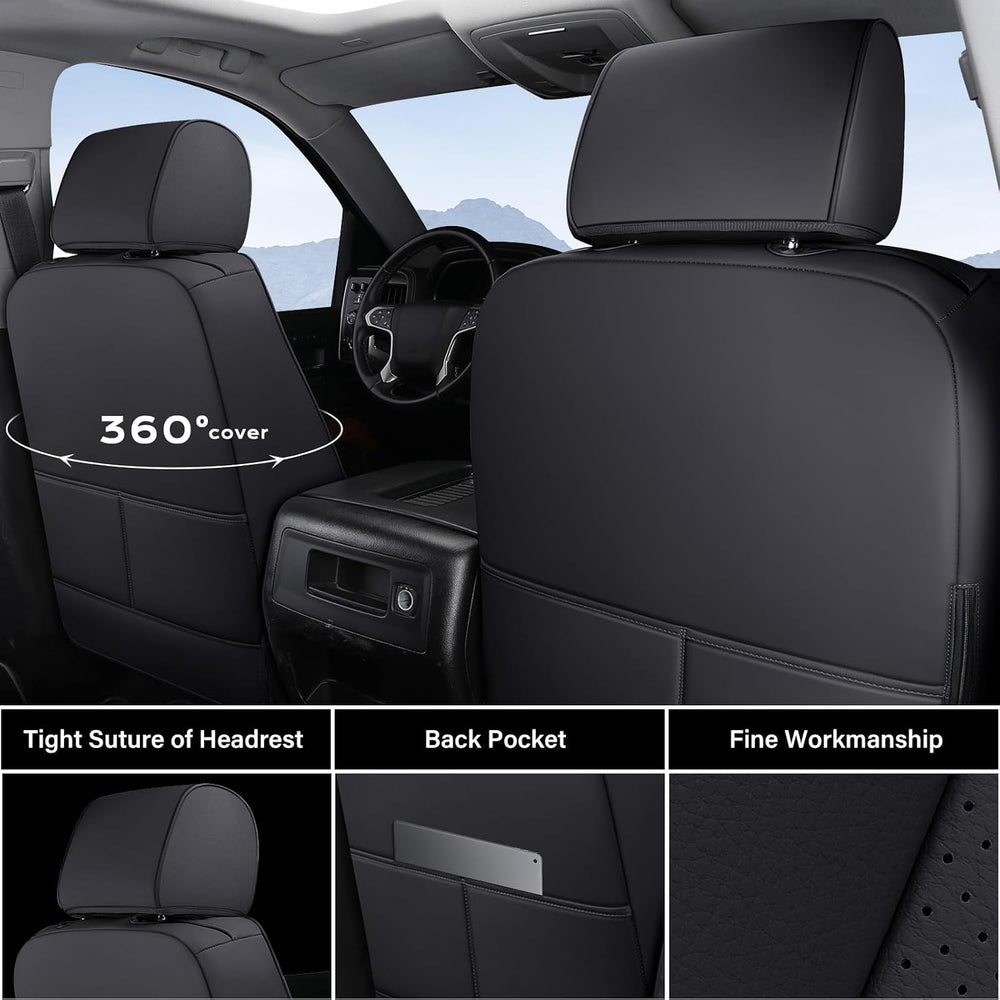 Coverado Chevy Silverado Seat Covers, Faux Leather Seat Covers Fit for Chevy ...