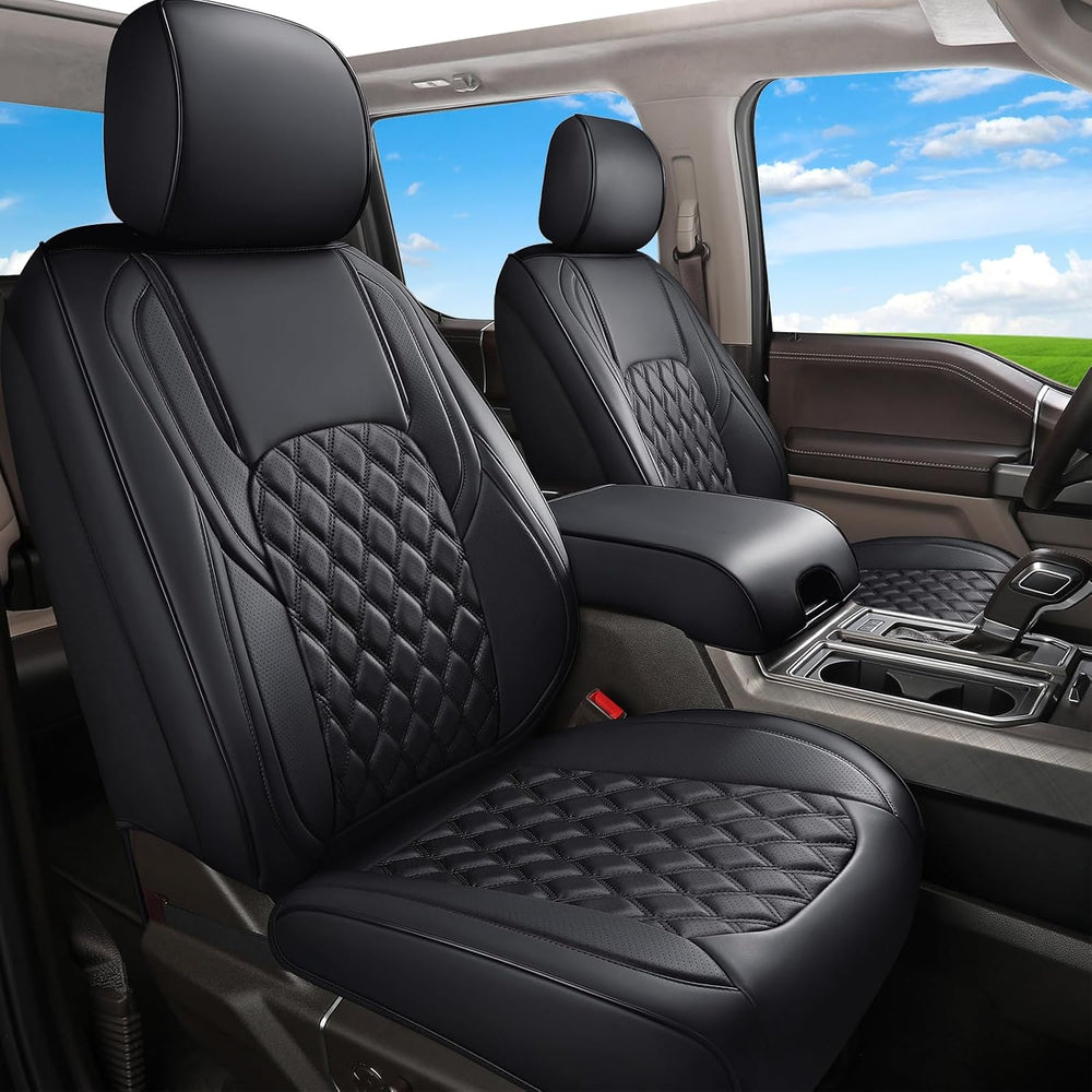 Huidasource Ford Seat Covers, Leather Pickup Seat Cushion Cover Fit for 2015-...