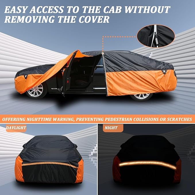 Waterproof Car Cover for Automobiles, All Weather Full Exterior Covers Fit for