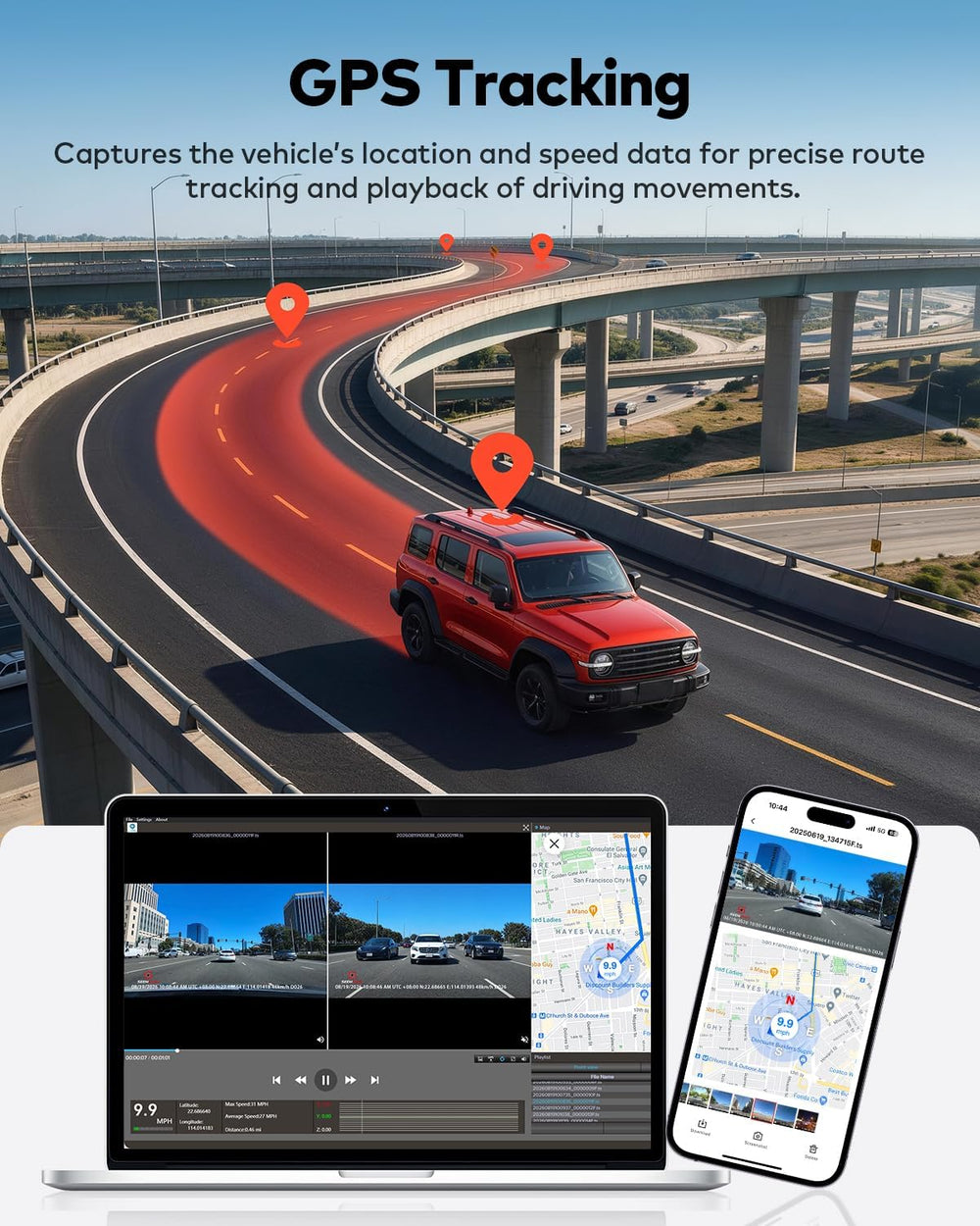 4K+4K Dash Cam Front and Rear, 2 HDR Night Vision, Free 128GB Card