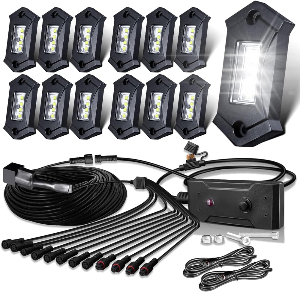 R3 White LED Rock Lights Kit 12PCS
