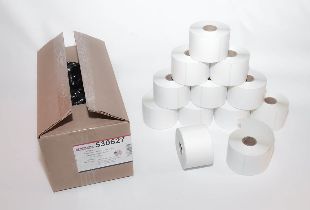 CompuLabel Direct Thermal Labels, 2 1/4-Inch x 4 Inch, White, Roll, Permanent...