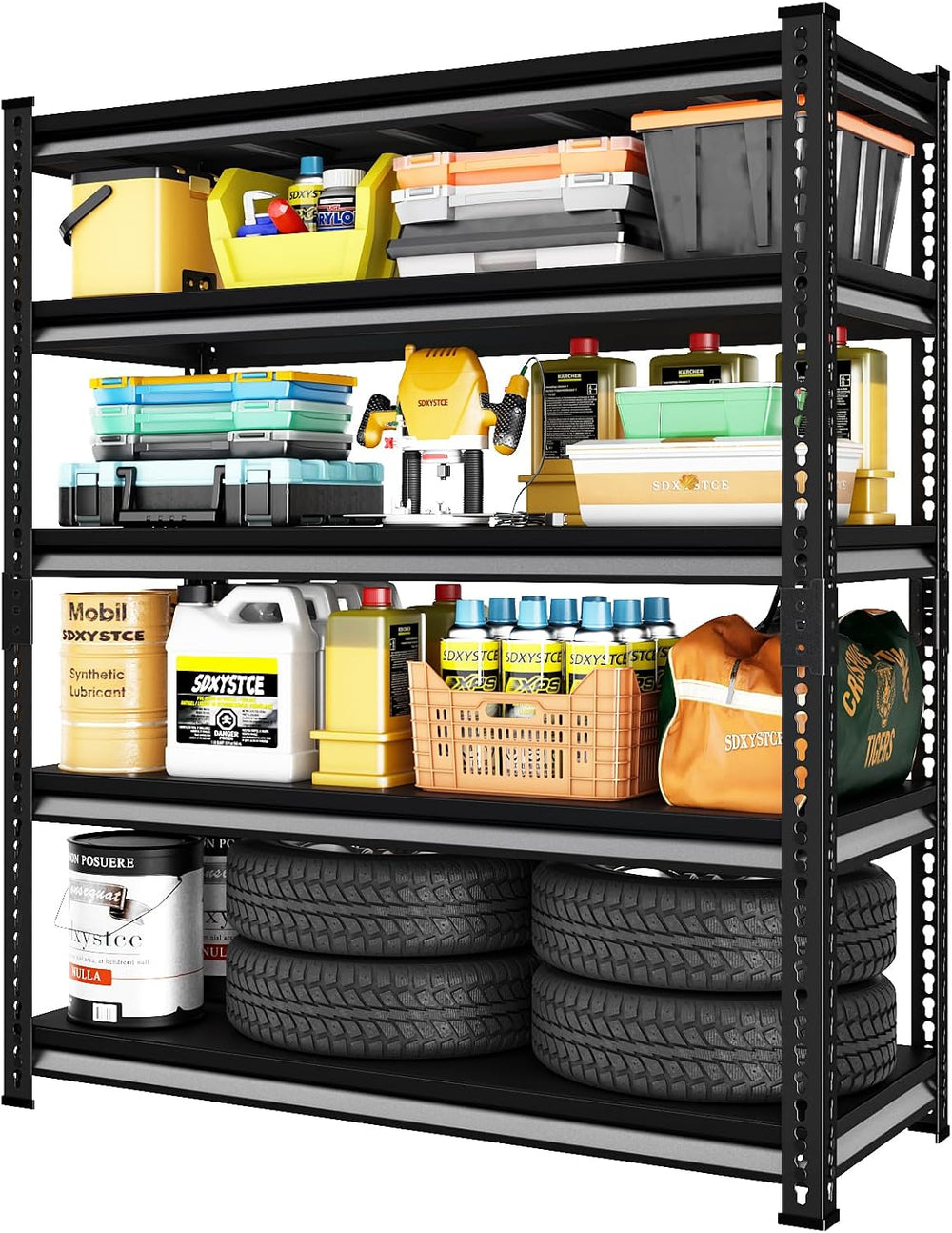 48" W Garage Shelving Heavy Duty, 2800LBS Loads Adjustable Garage Storage