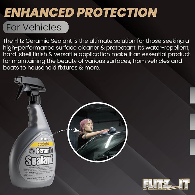 Flitz Ceramic Sealant - 32oz Bottle of USA-Made Ceramic Coating