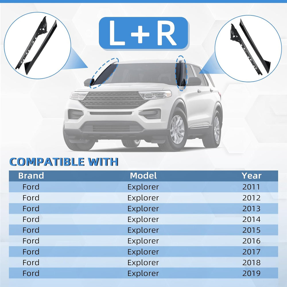4 PCS Windshield A-Pillar Trim Molding Set Compatible with Ford Explorer 2011...