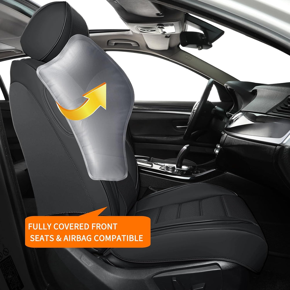 Car Seat Covers Full Set, 5Pcs Universal Leather Seat Covers for Cars, Waterp...