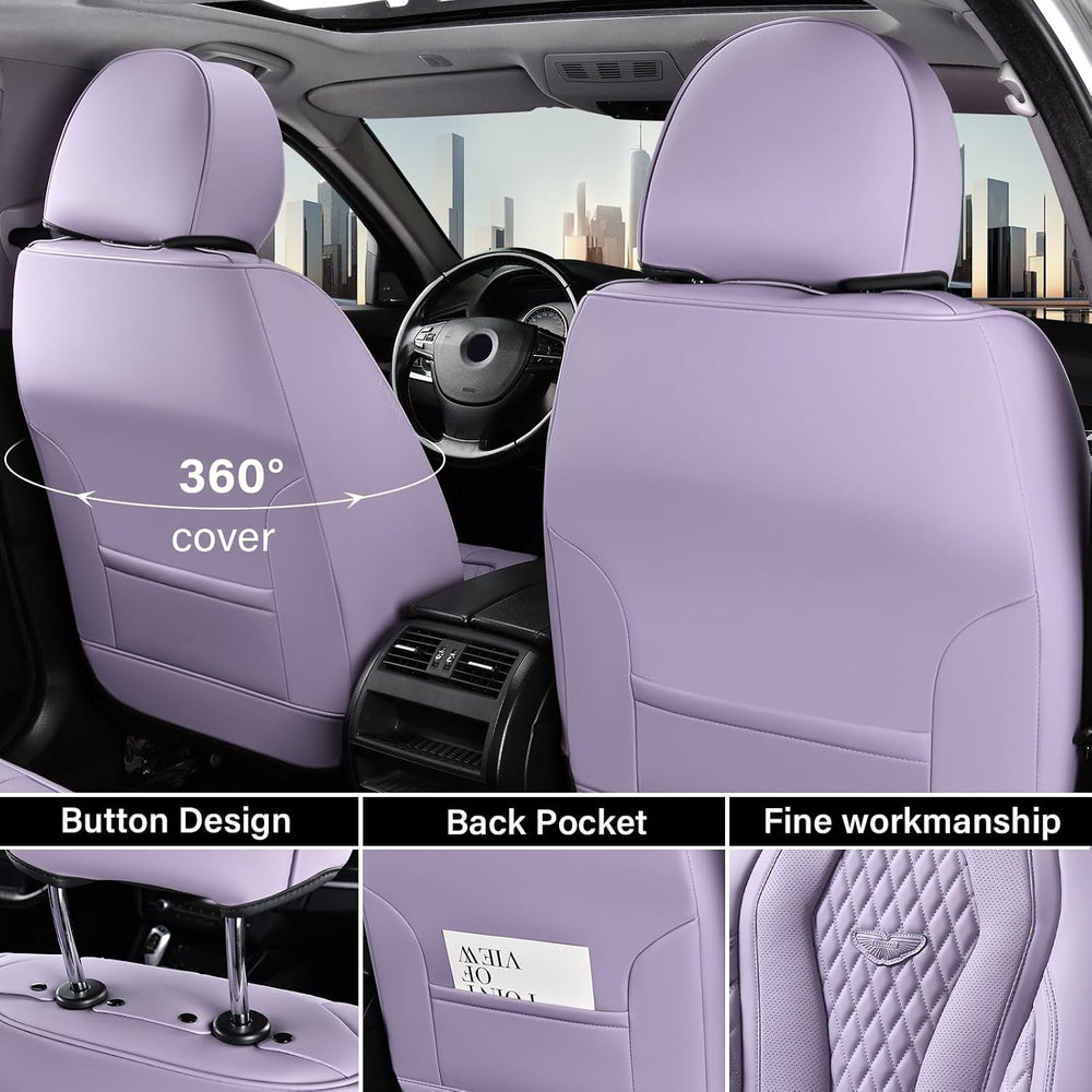 Coverado Car Seat Covers Full Set, Purple Seat Covers, Automotive Car Seat Co...
