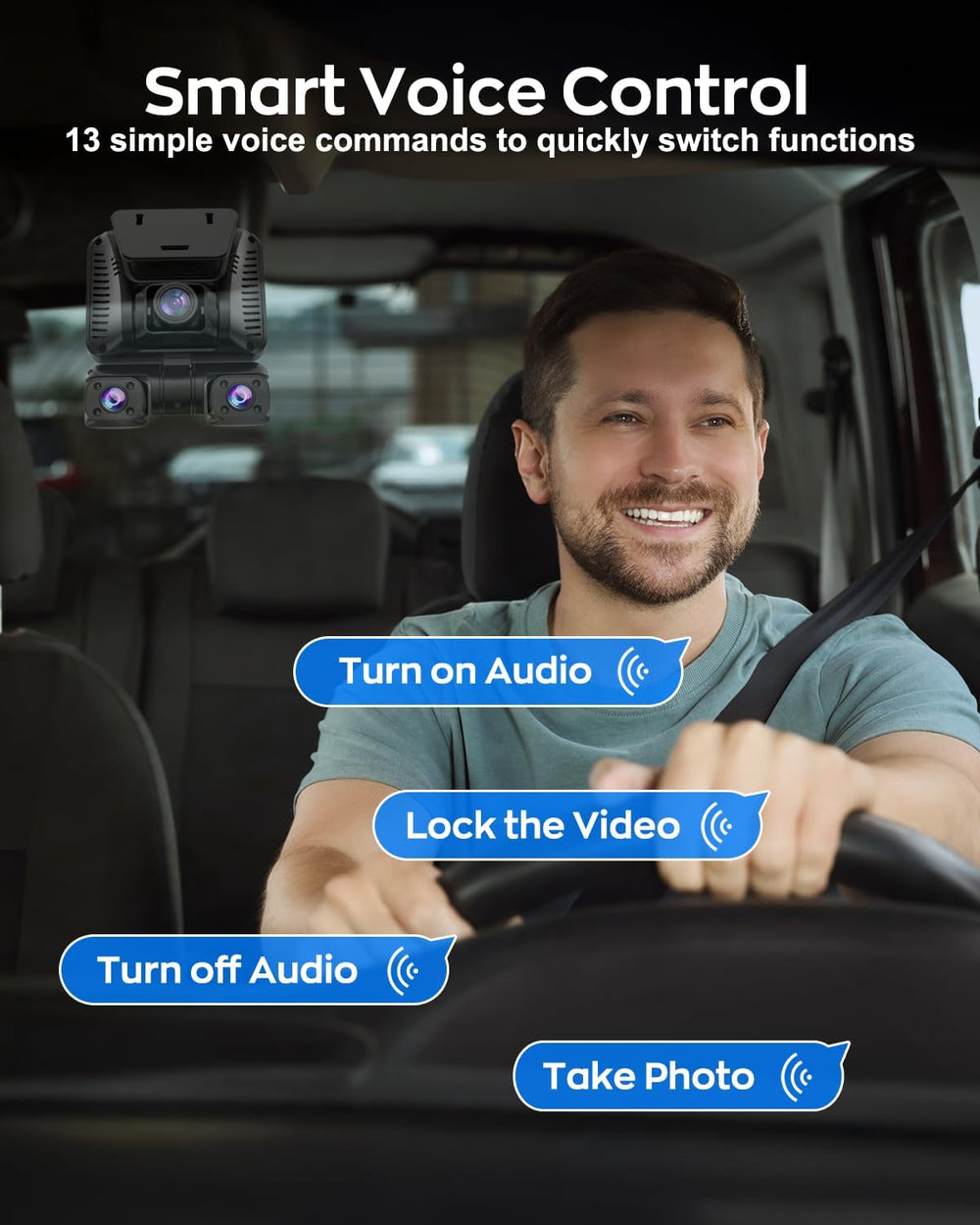 4K Dash Cam 360ยฐ View,4 Channel Front and Rear Dash Camera for Cars,Built-in ...