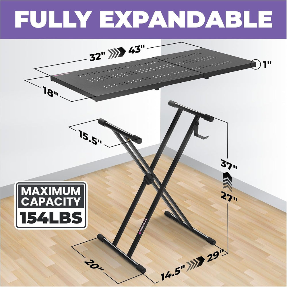 Liquid Stands Expandable DJ Table Stand Portable Audio Mixer Stand, X Style