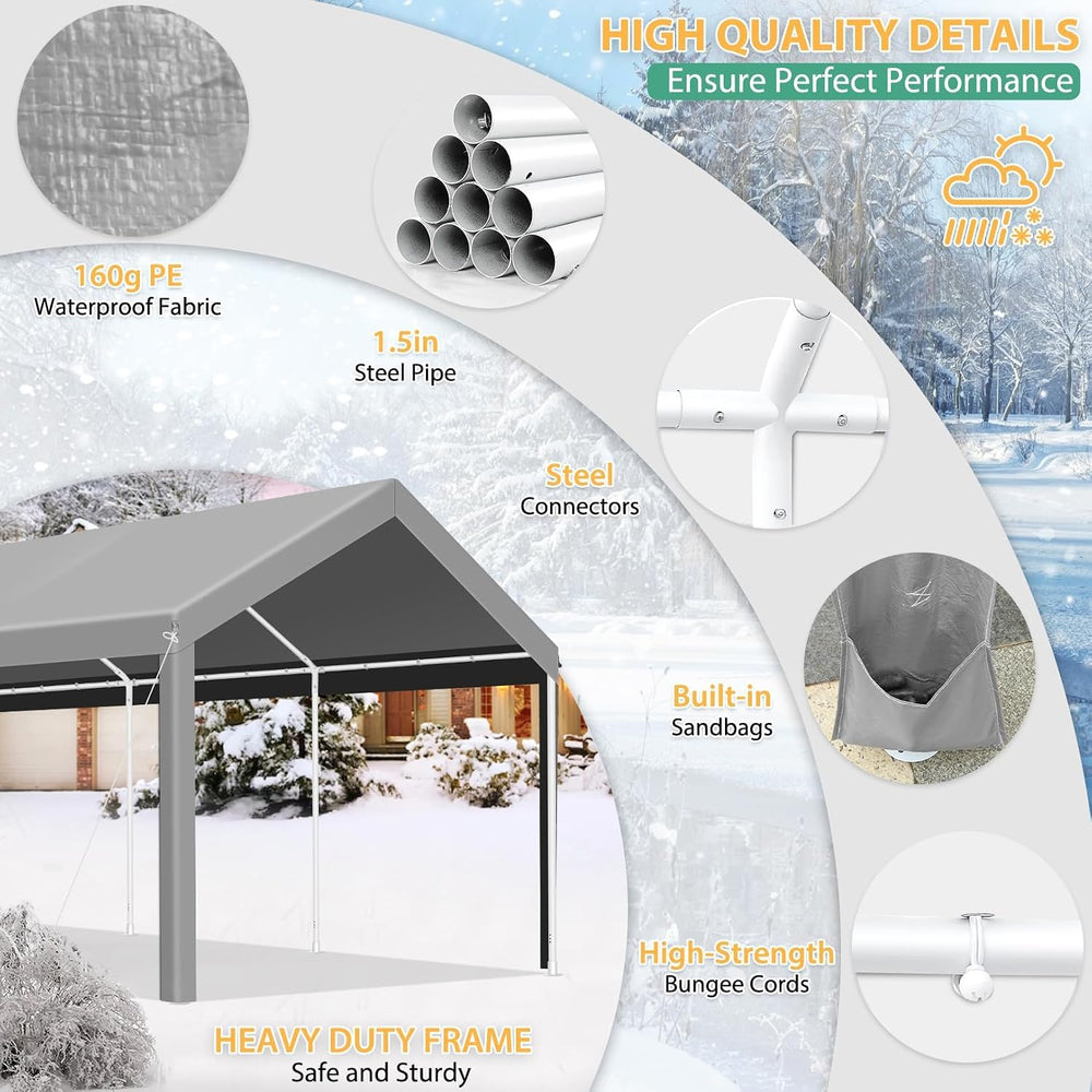 TOOLUCK Carport 10'x20' Heavy Duty Portable Garage