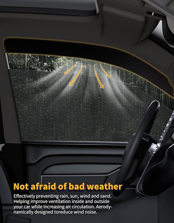 Tape-On Window Rain Guards Fit for Toyota RAV4 2019 2020 2021 2022 2023 2024 ...