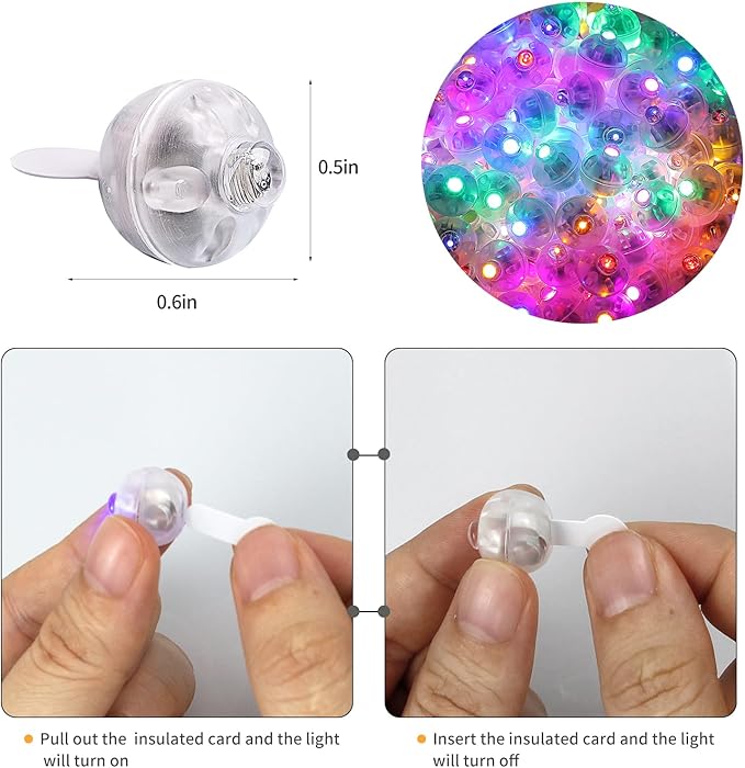 Aogist 200pcs 10-Colors Mini Lights with Hook,Long Standby Time Waterproof LE...