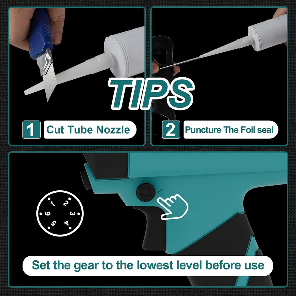 Caulk Gun 20V Auto Retract Drip-Free Caulking Gun with LED 300ml/10oz Silicon...