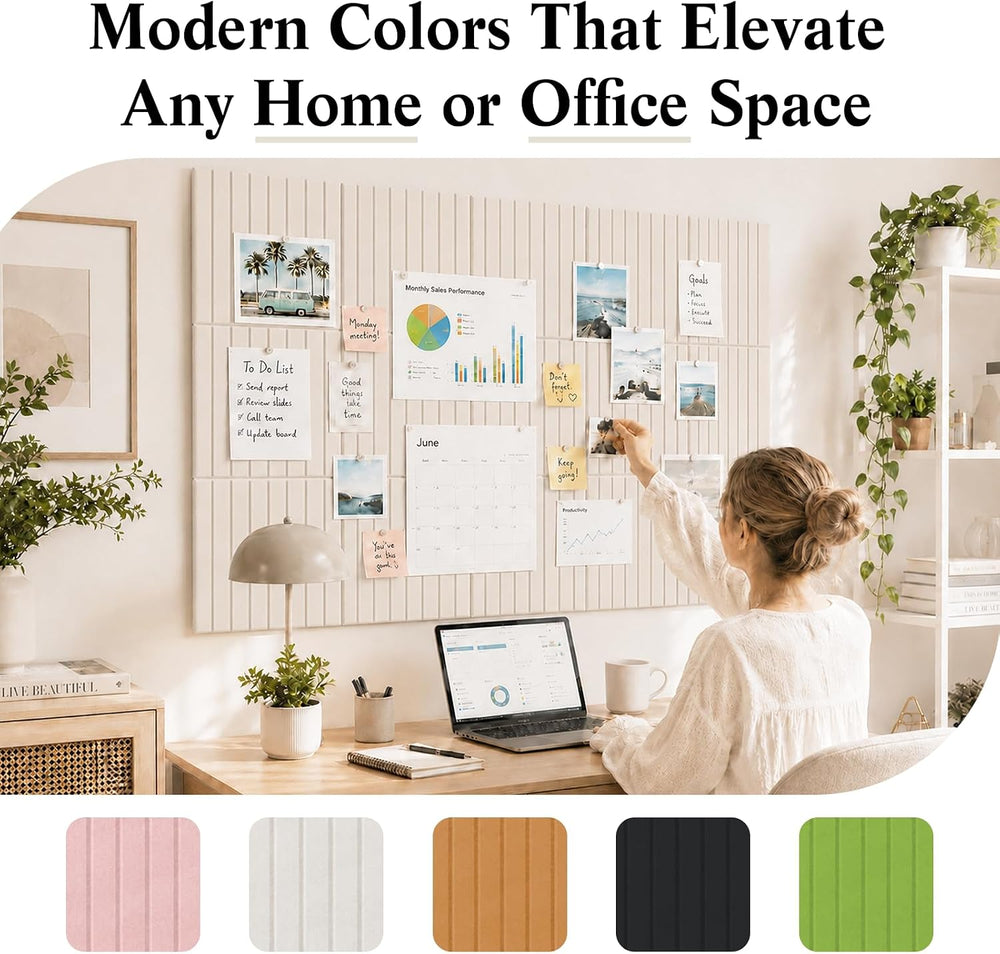 48" x 36" Large Felt Bulletin Board, Bold-Stripe 12-Pack Cork Boards