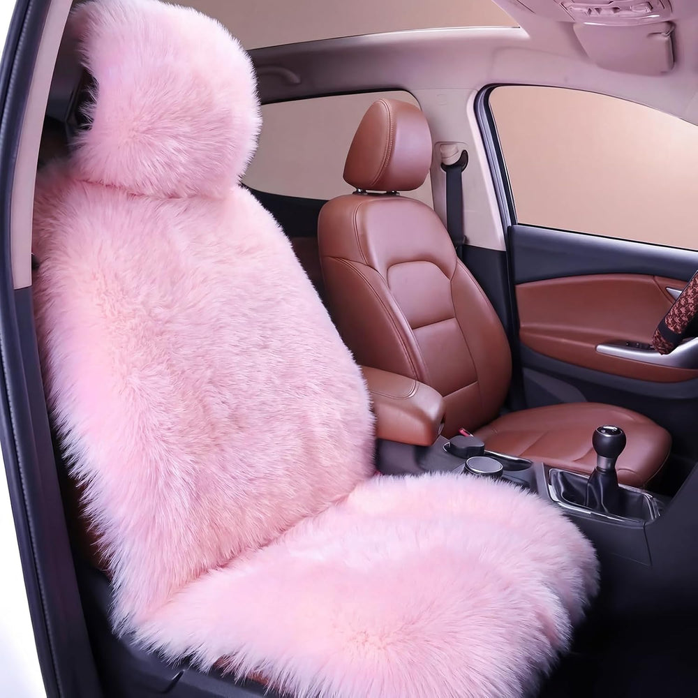 Faux Sheepskin Car Seat Cover-Fluffy Fuzzy Soft Auto Seat Cushion for Automot...
