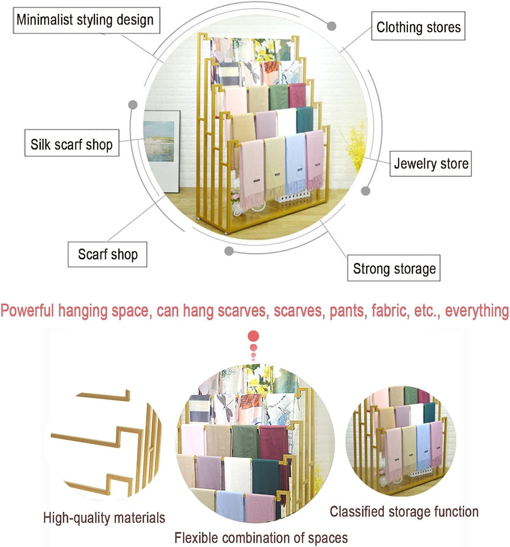 Floor Standing Scarf Display Stand Towel Rack (80X40X150CM)