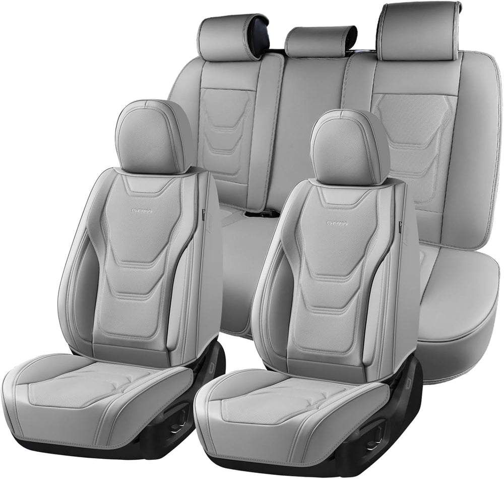 Coverado Car Seat Covers Full Sets, 5 Piece Car Seat Protector Waterproof Lea...