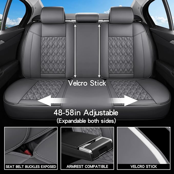 Car Seat Covers Full Set, Leather Seat Covers