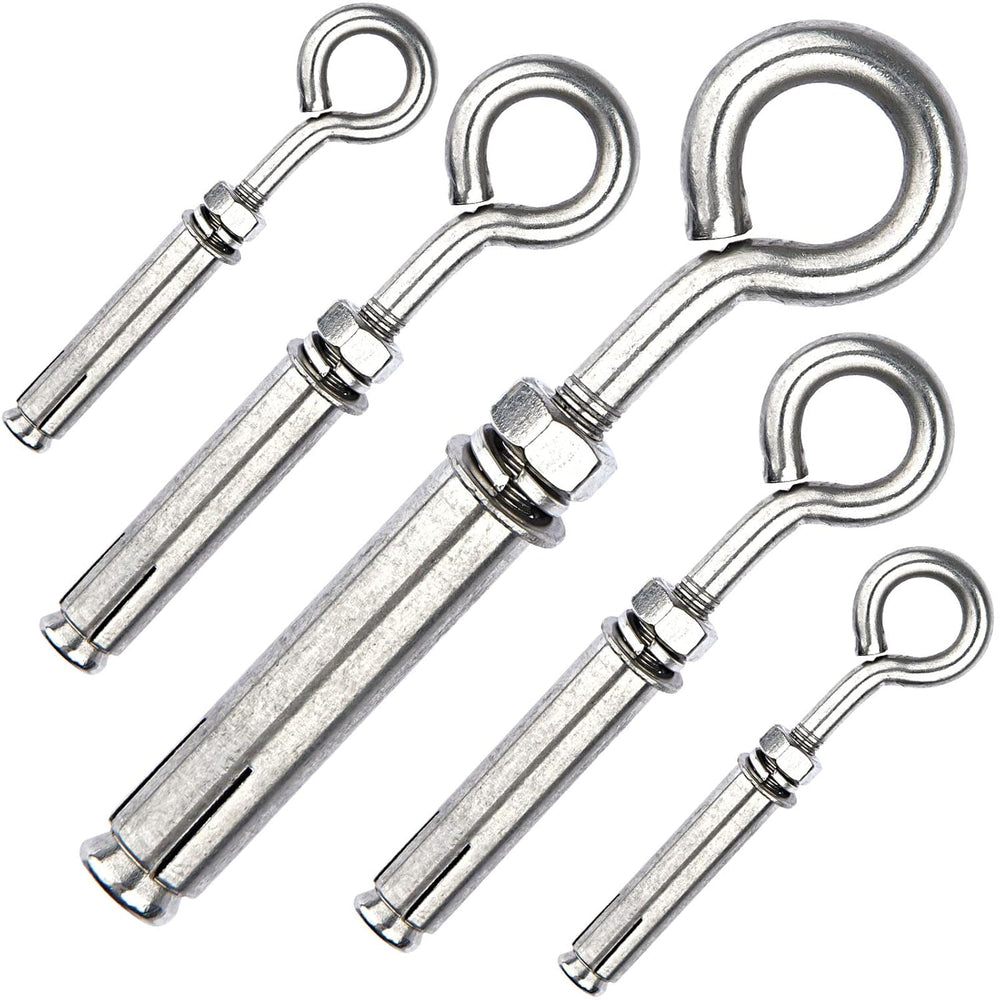 Shoulder Eye Bolts M10 Heavy Duty Shoulder Lag Eyebolts, Stainless Steel Expa...