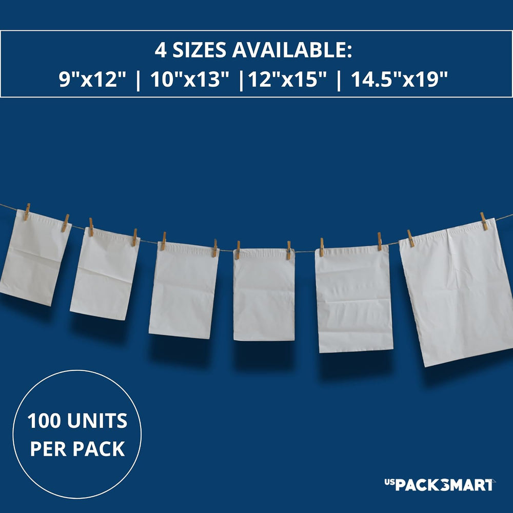 White Plastic Poly Mailers 12"x15" | Shipping Bags for Clothing, Bo...