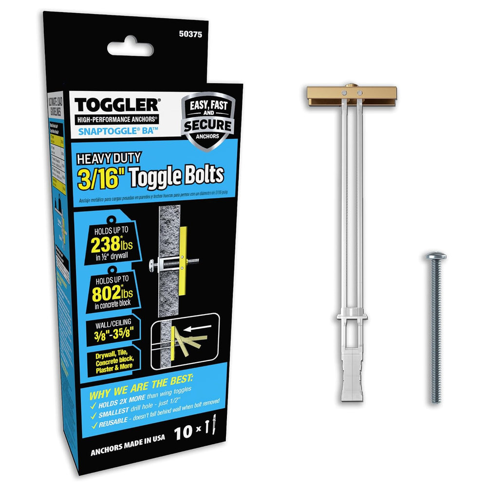 TOGGLER SNAPTOGGLE Toggle Bolt 3/16-24 UNC with Bolts, 2 Pack