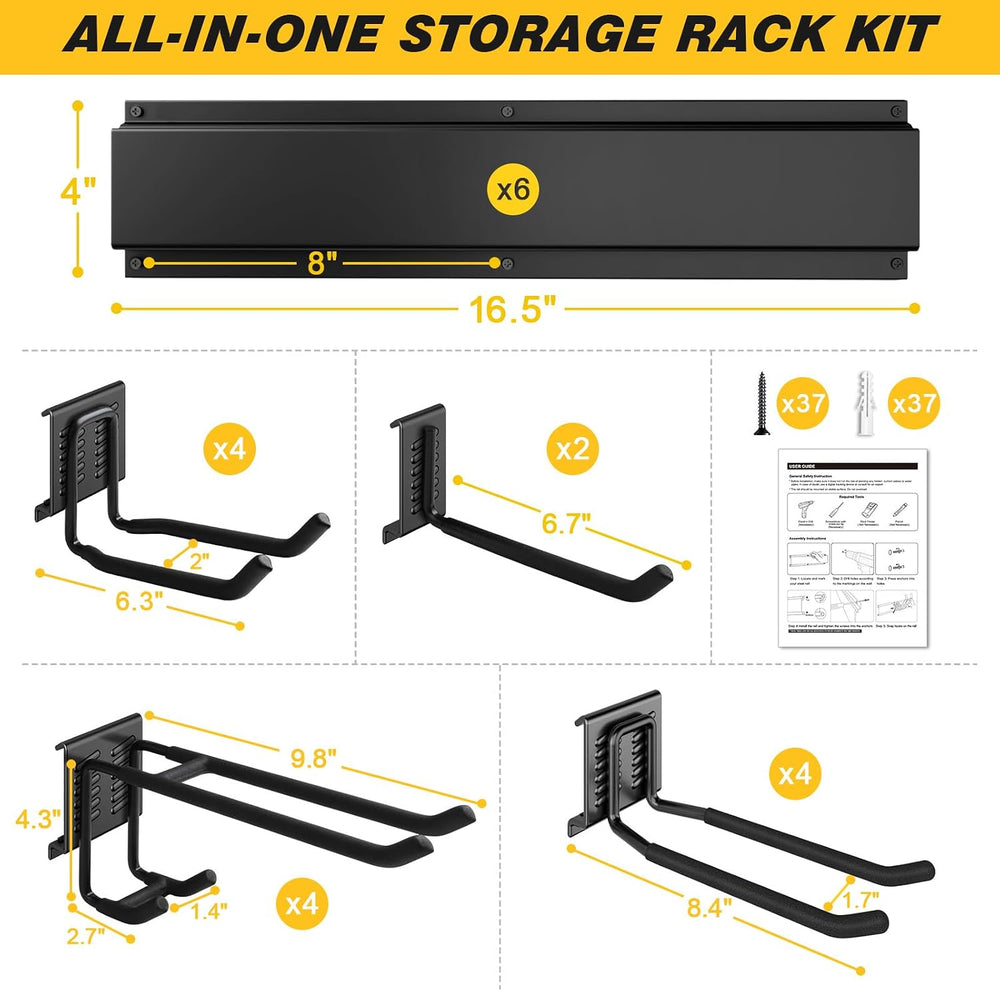 99 Inches Garage Storage, UUP Garage Organization, Wall Mount Garden Tool Org...