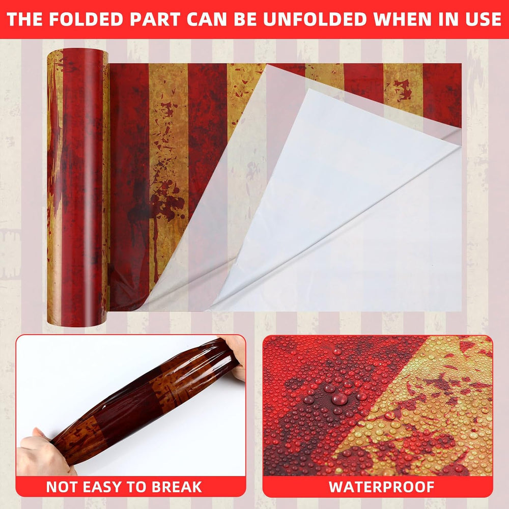 Dandat 100 ft Creepy Carnival Tablecloth Roll Halloween Bloody Backdrop