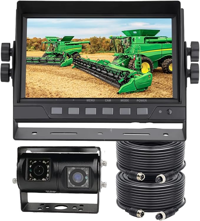AHD 1080P 7" Reverse Rear View Backup Dual Twin Lens Camera System, Poin...