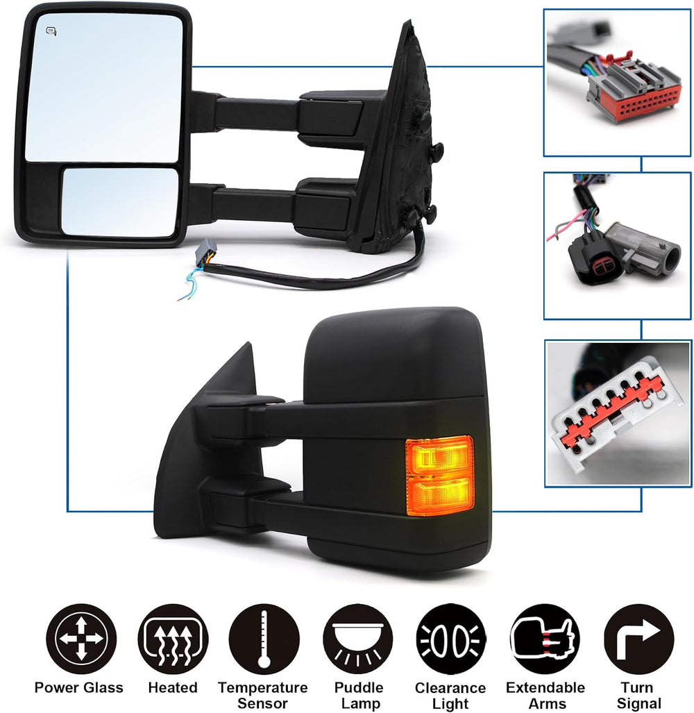 Driver Left Side Towing Mirror fit for 2008-2016 Ford F250 F350 F450 F550 | S...